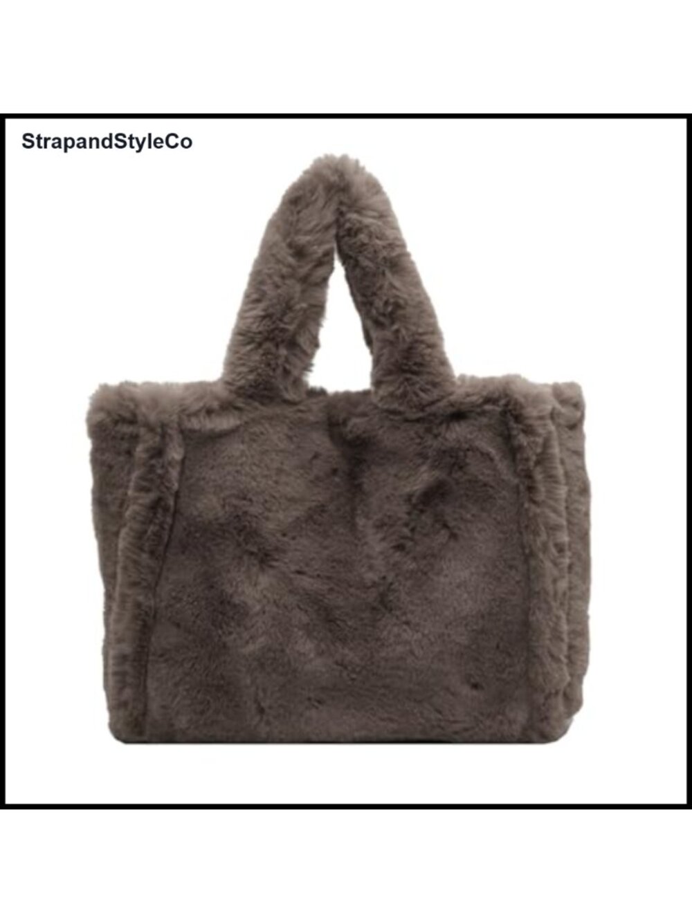 Large Faux Fur Tote Bag Fuzzy Plush Shoulder Handbag Women Winter